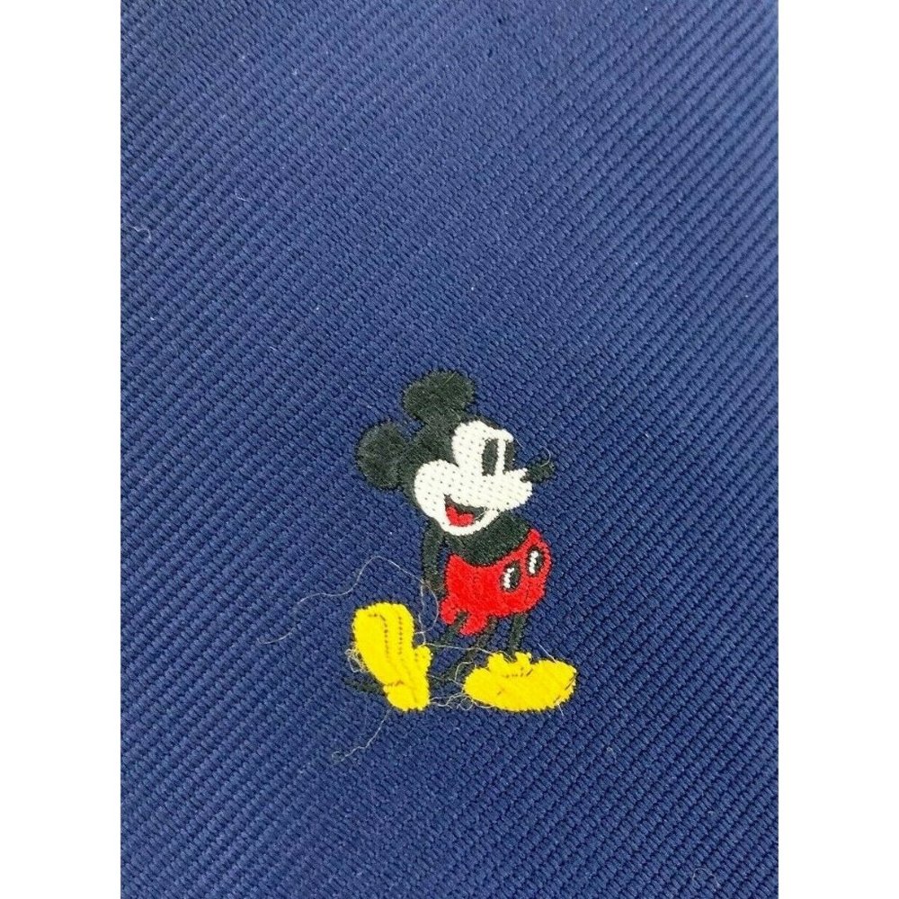 Cervantes Men's Novelty Necktie, Mickey Mouse Embroidered.  Navy Blue. VGC.